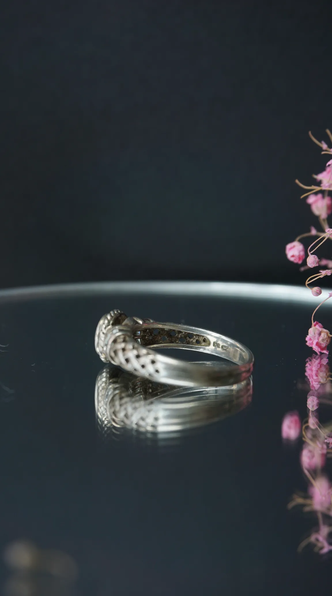 Vintage sterling silver filigree ring